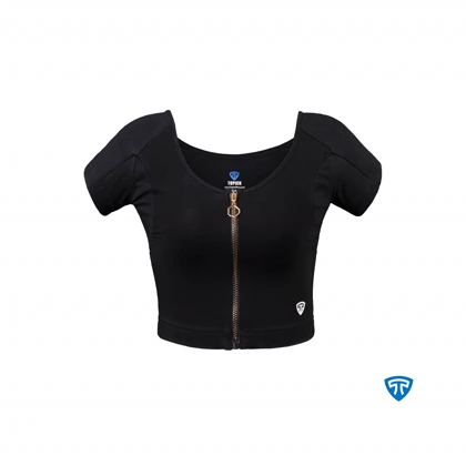 نیم‌تنه زیپ‌دار ضدتعریق مشکی