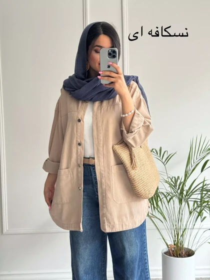 مانتو کتان جیب پایین آرنیکا