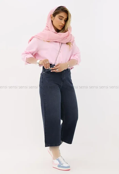 شلوار جین نیم بگ کد1005009