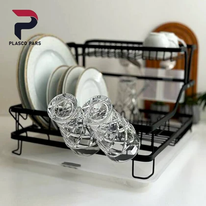 جاظرفی 1.5 طبقه سپهر مشکی آلومینیوم اطلس