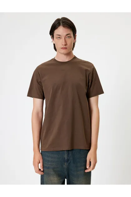 تیشرت پایه آستین کوتاه یقه خدمه نخی 4SAM10981HK