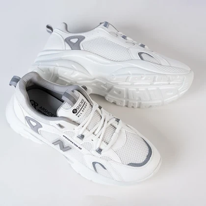 کفش و کتانی اسپرت زنانه و دخترانه مدل نیوبالانس NEW BALANCE رنگ سفید طوسی