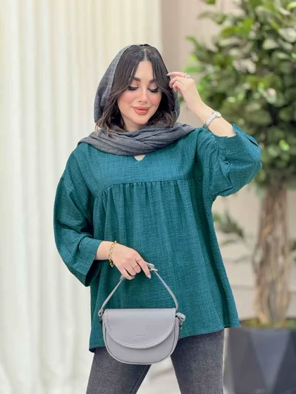 مانتو جلو بسته چین‌دار