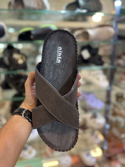 صندل طبی مردانه نیکتا مدل ضربدری gray