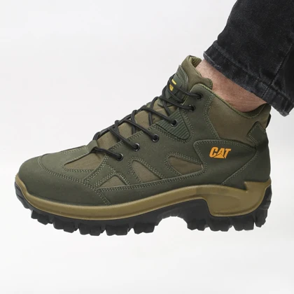 بوت اسپرت مردانه ساق‌دار مدل caterpillar کاترپیلار رنگ یشمی کد 4842