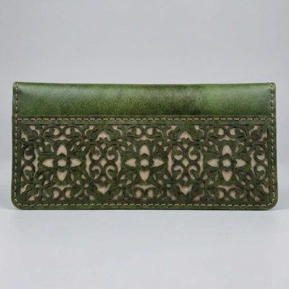 ست کیف پول و جاکلیدی چرم زنانه مدل آژین