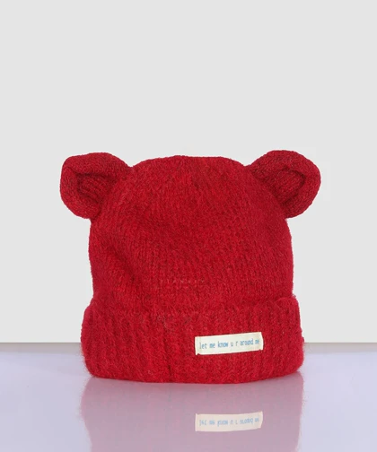 کلاه بافتنی دخترانه گوش دار 2057