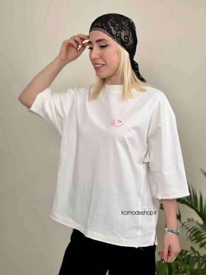 تیشرت باکسی زنانه لبخند