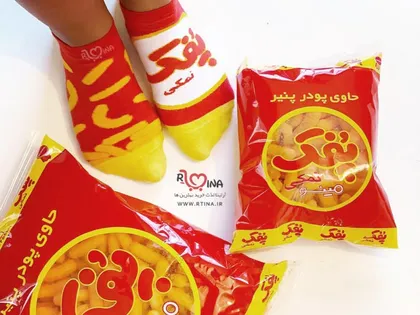 جوراب تا به تا طرح پفک نمکی