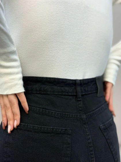 شلوار جین فولبگ مشکی 3584