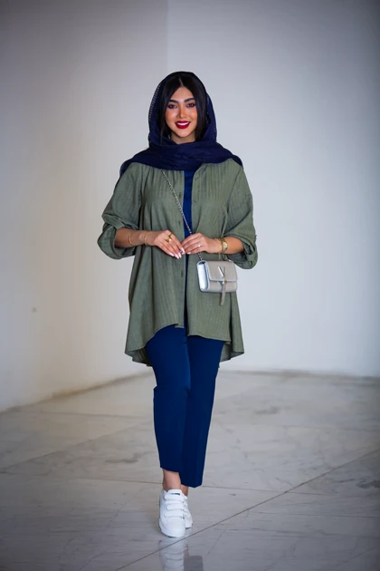 مانتو ژاکارد پیراهنی پایین کلوش