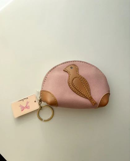 کیف پول جاکلیدی صورتی پرنده 856