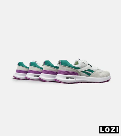 کفش کتانی سفید سبز بنفش REEBOK Unphased Pro مدل 5173