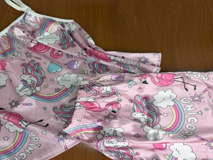 ست تاپ و شلوارک طرح یونیکورن 208