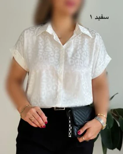 شومیز ساتن ژاکارد کوتاه 1