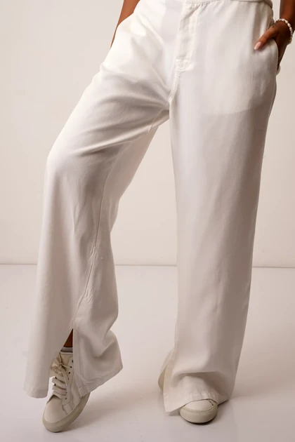 شلوار بغل چاک‌دار کتان زنانه