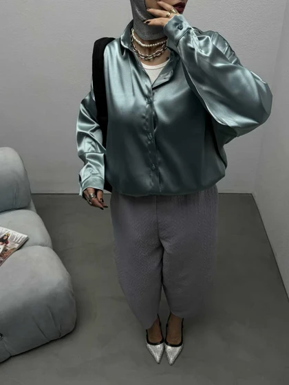 شومیز ساتن ساده