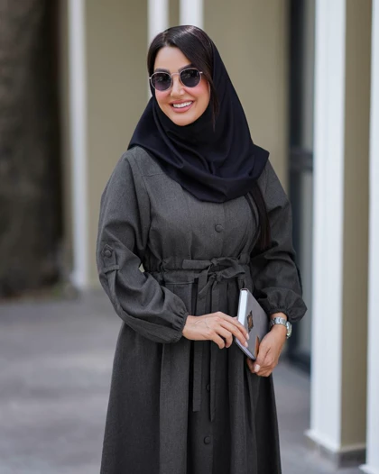 مانتو دانشجویی دو کمربندی کمند