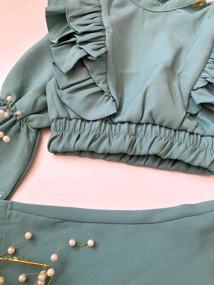 شومیز شلواردم پا چاک‌دار دخترانه