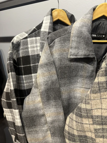 پیراهن چهارخانه زیپی