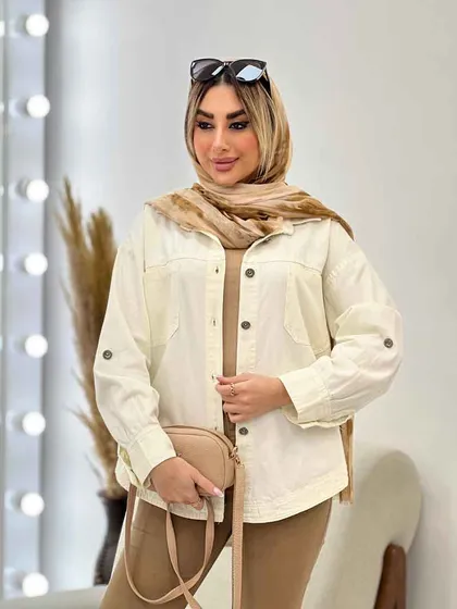 مانتو کتان دو جیب پشت پیله