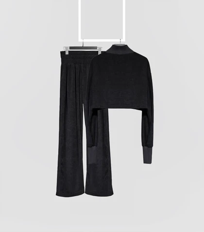 ست کراپ و شلوار مخمل Pinki 6605