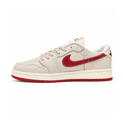 کفش و کتانی مردانه مدل نایک ترویس NIKE TRAVIS رنگ کرم قرمز کد 30955