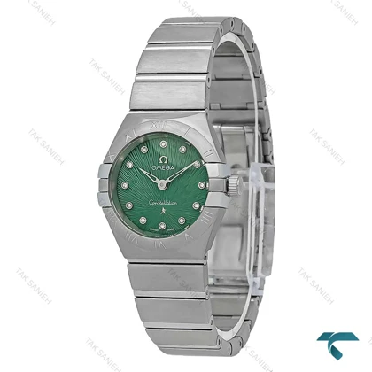 ساعت زنانه امگا کانسلیشن نقره ای صفحه سبز جدید Omega-7346-L