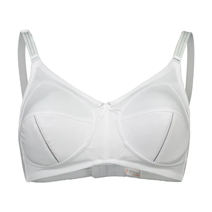 سوتین زنانه سه تکه نخی لاکرا مدل بدون فنر سفید لین کد 4680-419