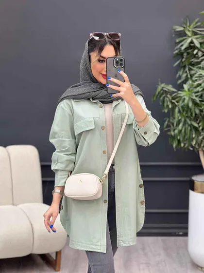 مانتو جیب نما بغل سه دکمه