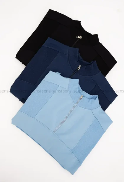 دورس نیم زیپ یقه کبریتی کد1004529