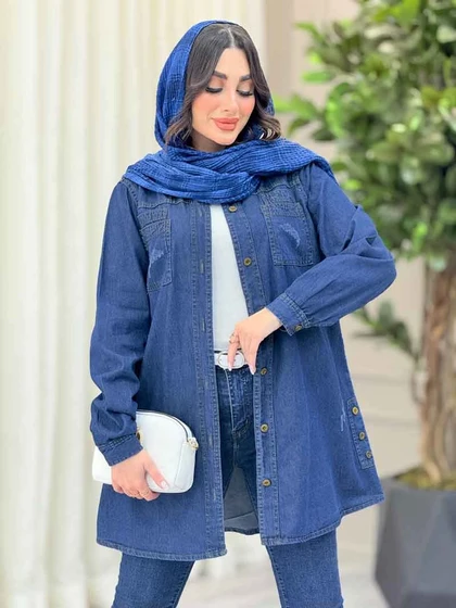 مانتو جین جیب دوبل