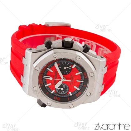 ساعت اودمار پیگه (AP) مردانه سه موتوره بند رابر قرمز 104540