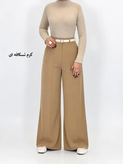 7492-شلوار بگ کرپ باربی (ایراددار)
