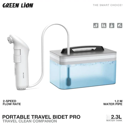 دوش و بیده شارژی سفری گرین لاین Green Lion مدل GPB-08 با مخزن آب