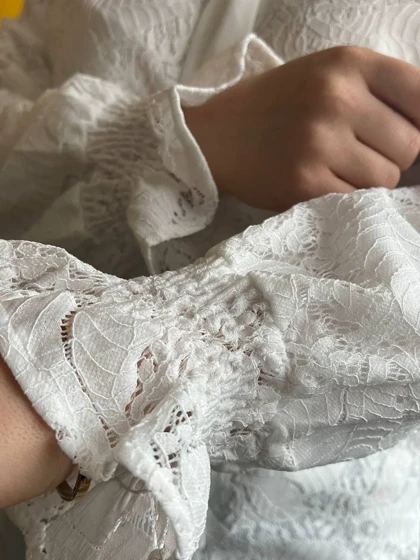 بلوز مجلسی زنانه گیپور آستردار وارداتی