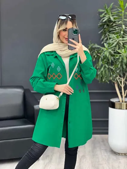 مانتو لینن طرح لوزی