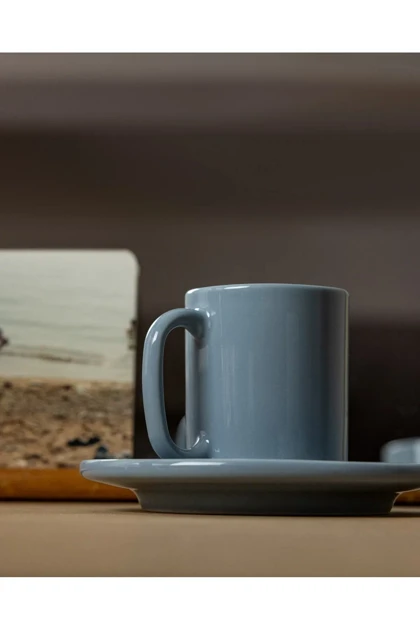 ست فنجان قهوه دو نفره Madame Coco مدل Vela Bone China - آبی