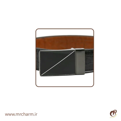 کمربند دورنگ چرم کروکودیلی mrc118-07
