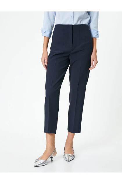 شلوار سیگاری با دور کمر باریک، جیب با جزئیات 4SAK40222UW