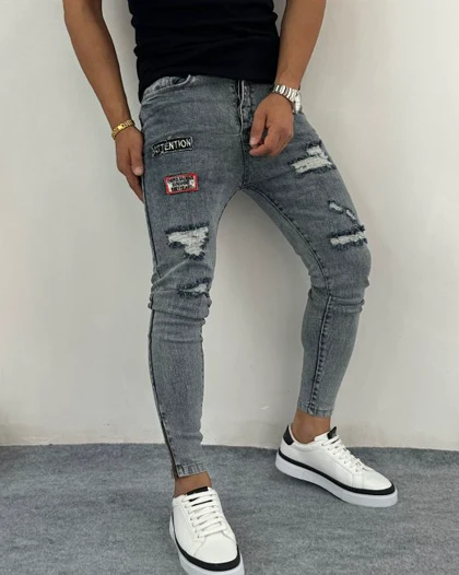 شلوار دمپا زیپ استیکر دار