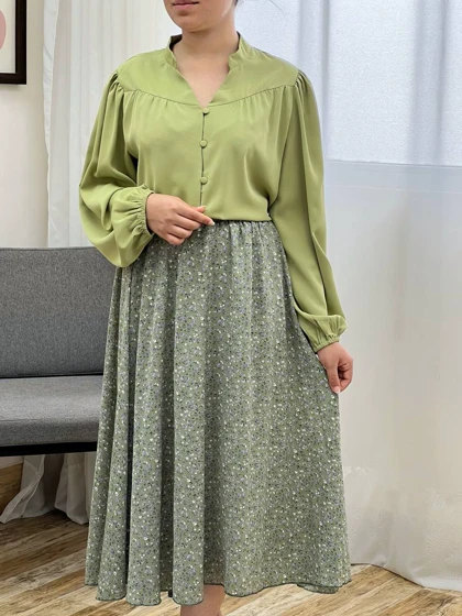 شومیز کرپ یقه هفت کد 3440