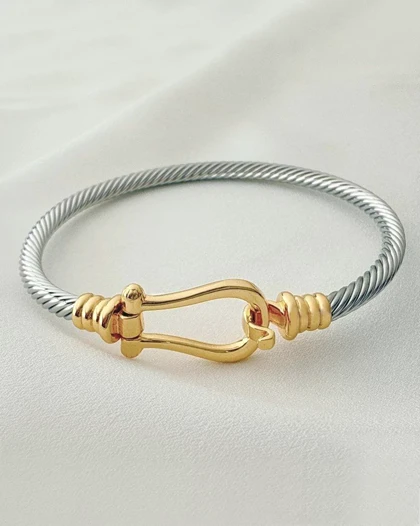 دستبند سفید طلایی فرد YSX