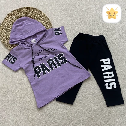 تیشرت ساپورت دخترانه پنبه مدل PARIS مناسب 2 تا 6 سال