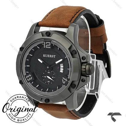 ساعت مردانه Kuerst بند چرم قهوه ای تقویم دار Kuerst-10449-G