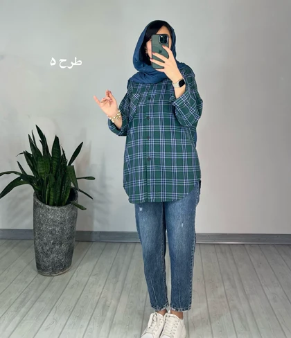 مانتو چهارخونه پنبه 1