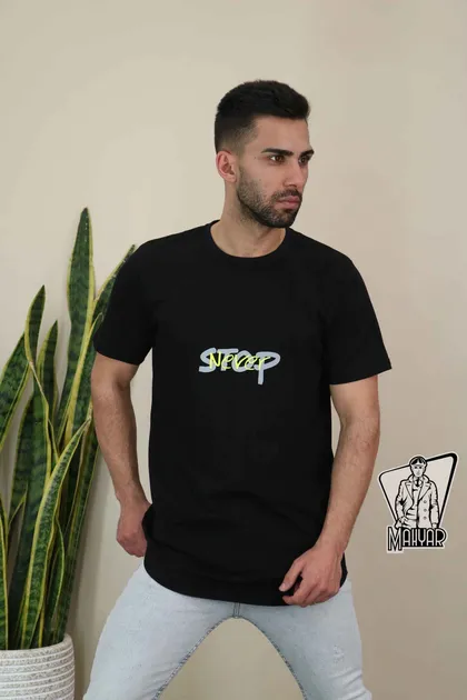 تیشرت یقه گرد NEVER STOP