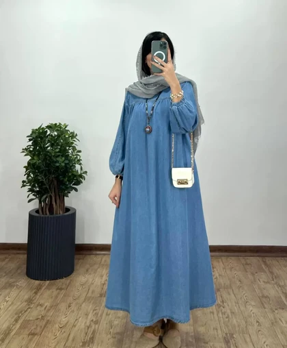 پیراهن مانتویی جین پاییزه هانا 4