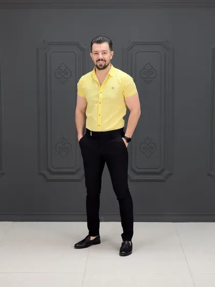پیراهن کوتاه 040802 لیمویی