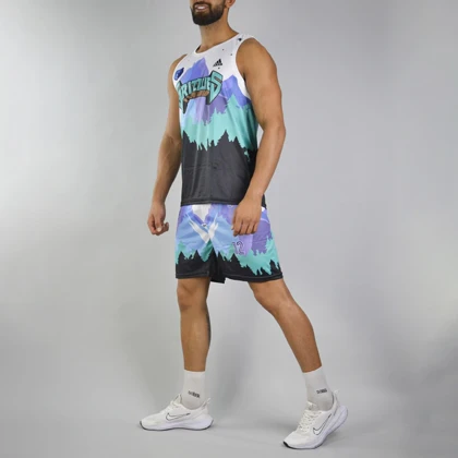 ست رکابی و شلوارک ورزشی مردانه گریزلیز مدل PY-Adidas-3G1182 سفید آبی